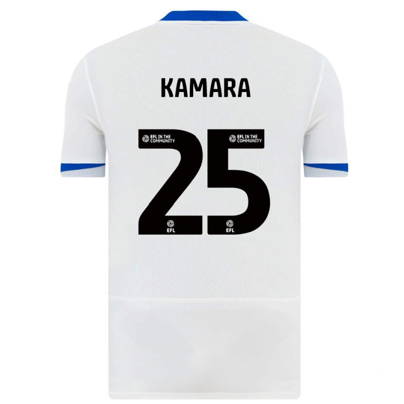 Danxen Mænd Abdoulaye Kamara #25 Hvid Sort Udebane Spillertrøjer 2025/26 Trøje T-Shirt