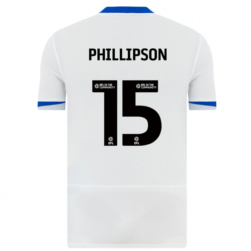 Danxen Mænd Ben Phillipson #15 Hvid Sort Udebane Spillertrøjer 2025/26 Trøje T-Shirt