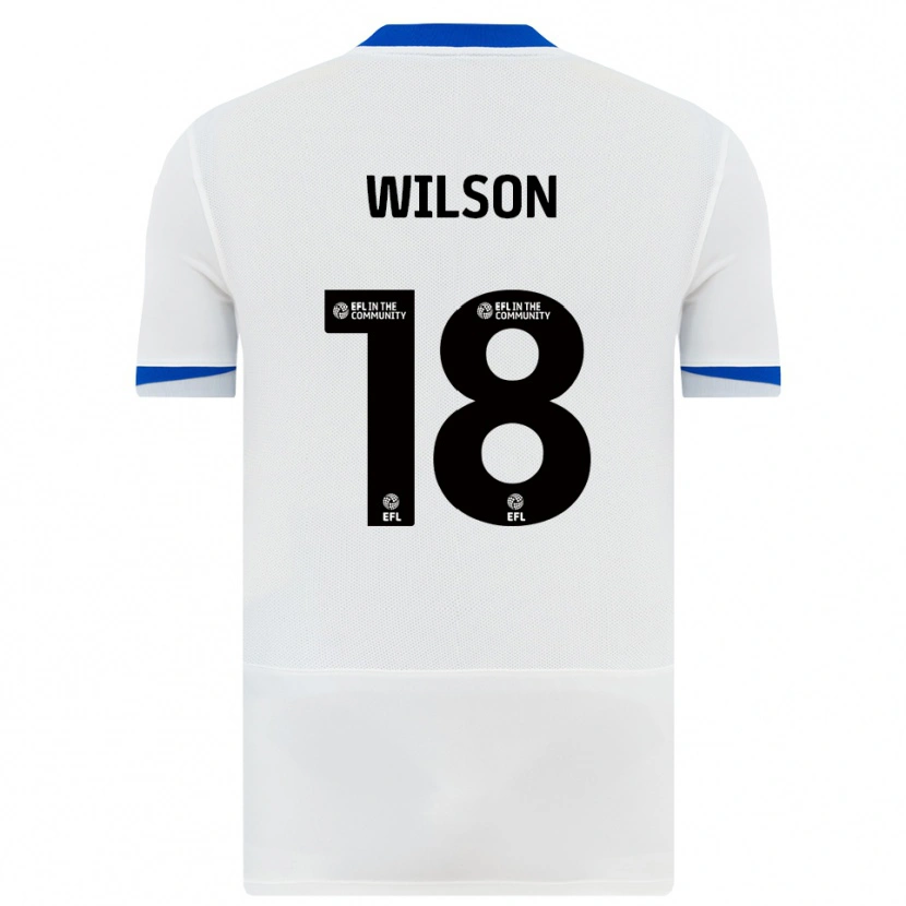 Danxen Mænd George Wilson #18 Hvid Sort Udebane Spillertrøjer 2025/26 Trøje T-Shirt