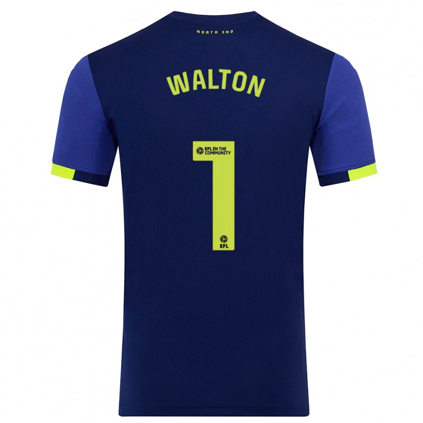 Danxen Mænd Jack Walton #1 Marine Gul Udebane Spillertrøjer 2025/26 Trøje T-Shirt