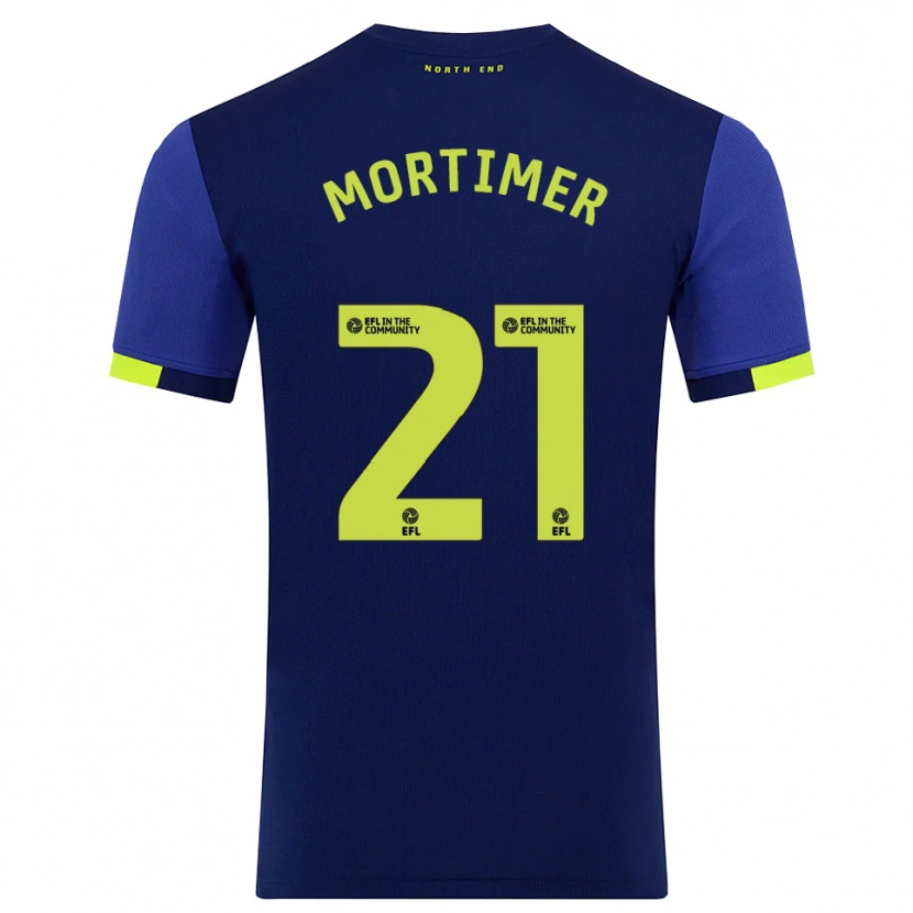 Danxen Mænd Jodie Mortimer #21 Marine Gul Udebane Spillertrøjer 2025/26 Trøje T-Shirt