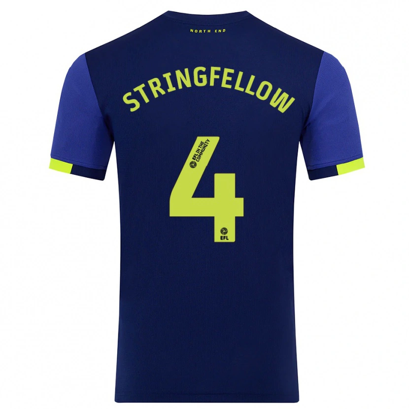 Danxen Mænd Harry Stringfellow #4 Marine Gul Udebane Spillertrøjer 2025/26 Trøje T-Shirt