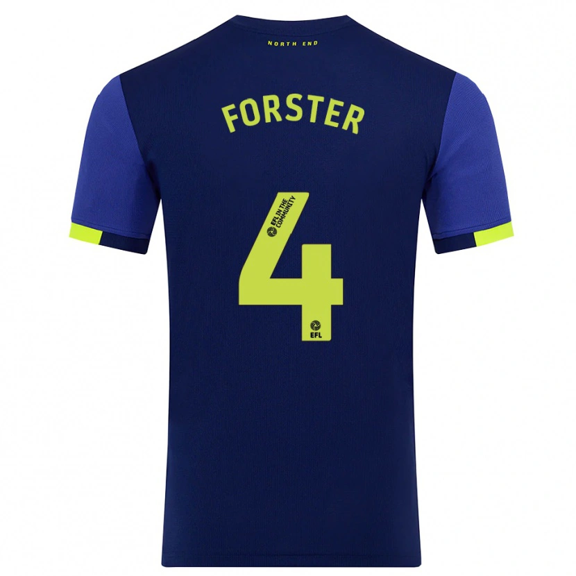 Danxen Mænd Hannah Forster #4 Marine Gul Udebane Spillertrøjer 2025/26 Trøje T-Shirt
