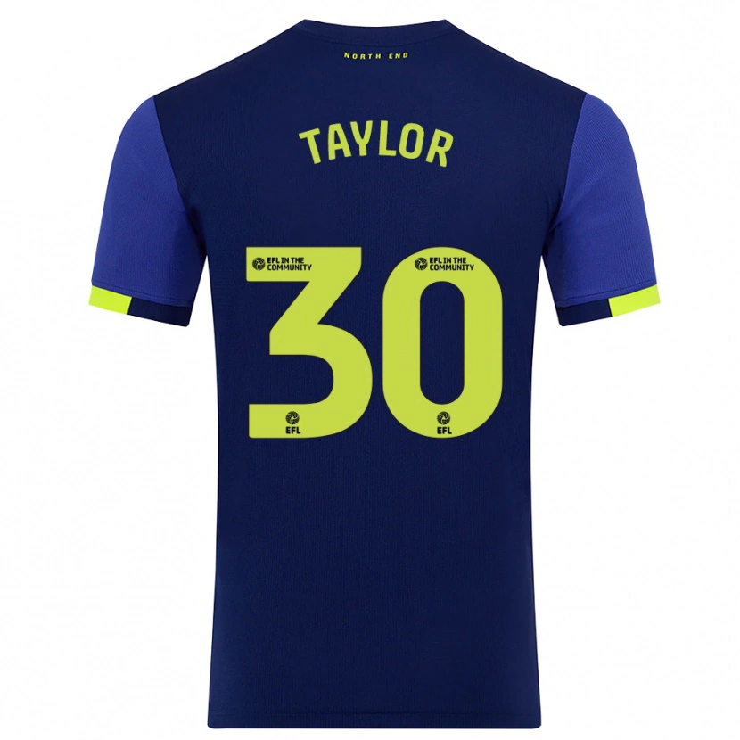 Danxen Mænd Kian Taylor #30 Marine Gul Udebane Spillertrøjer 2025/26 Trøje T-Shirt