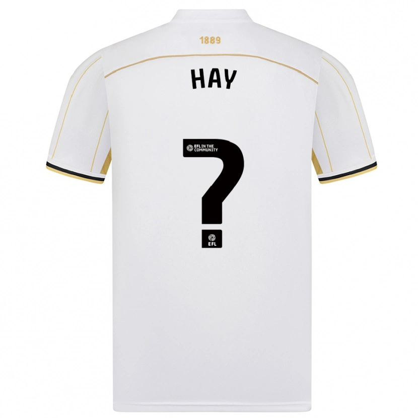 Danxen Mænd Cole Hay #0 Hvid Guld Udebane Spillertrøjer 2025/26 Trøje T-Shirt