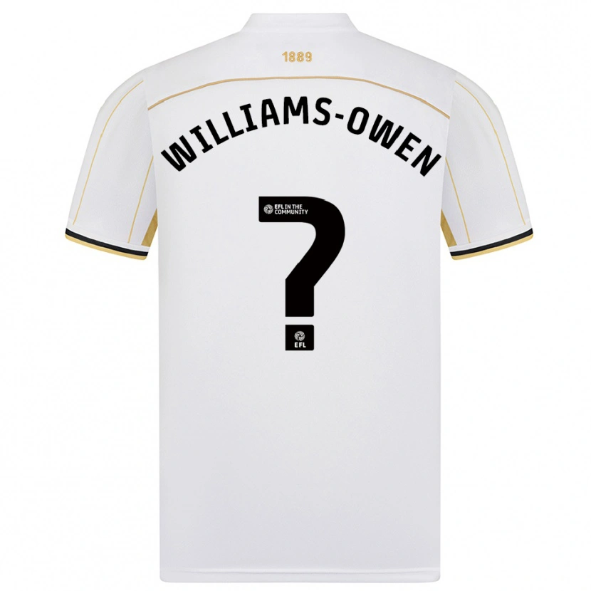 Danxen Mænd Brooke Williams-Owen #0 Hvid Guld Udebane Spillertrøjer 2025/26 Trøje T-Shirt