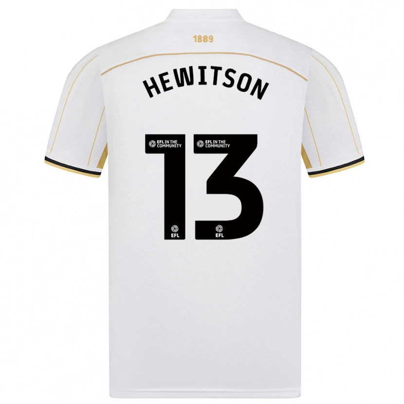 Danxen Mænd Coby Hewitson #13 Hvid Guld Udebane Spillertrøjer 2025/26 Trøje T-Shirt