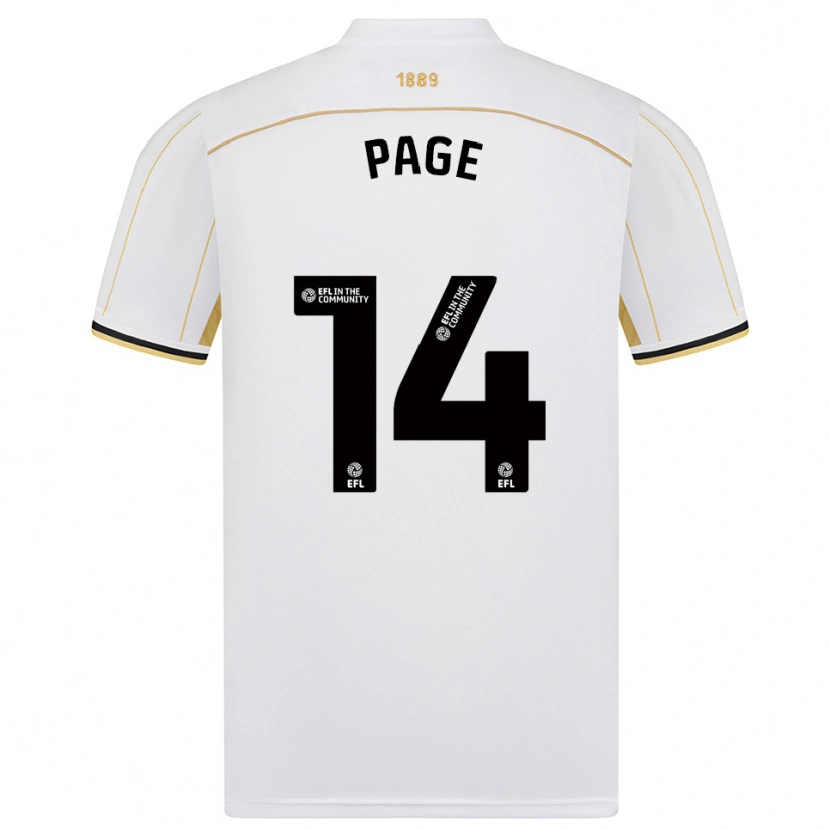 Danxen Mænd Olivia Jane Page #14 Hvid Guld Udebane Spillertrøjer 2025/26 Trøje T-Shirt