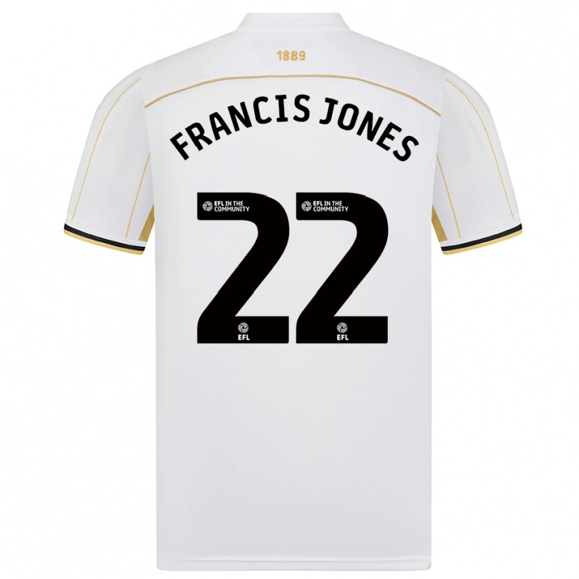 Danxen Mænd Maria Francis-Jones #22 Hvid Guld Udebane Spillertrøjer 2025/26 Trøje T-Shirt
