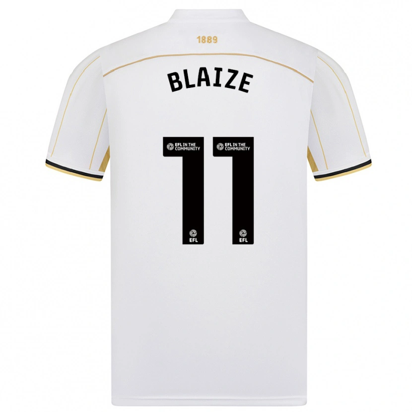 Danxen Mænd Jackson Blaize #11 Hvid Guld Udebane Spillertrøjer 2025/26 Trøje T-Shirt