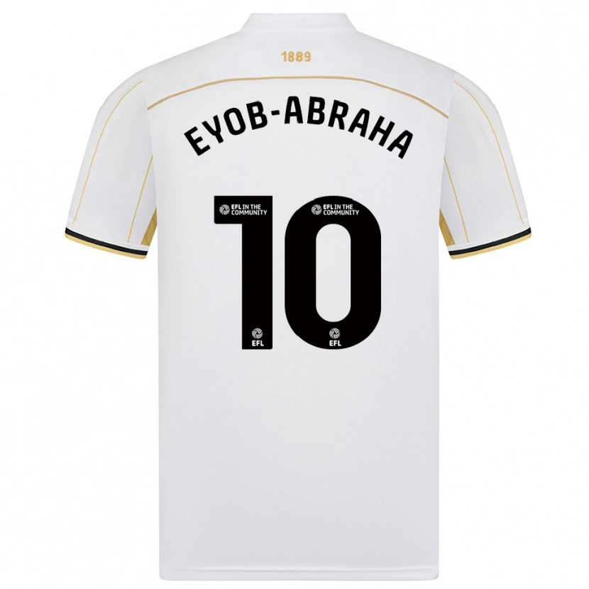 Danxen Mænd Siem Eyob-Abraha #10 Hvid Guld Udebane Spillertrøjer 2025/26 Trøje T-Shirt