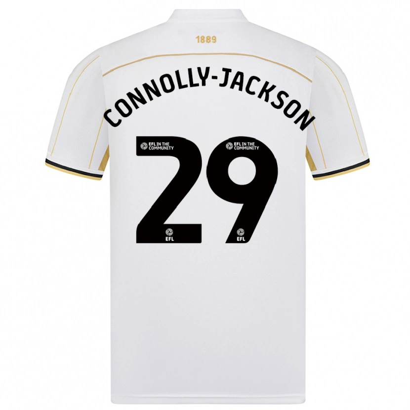 Danxen Mænd Fallon Connolly-Jackson #29 Hvid Guld Udebane Spillertrøjer 2025/26 Trøje T-Shirt