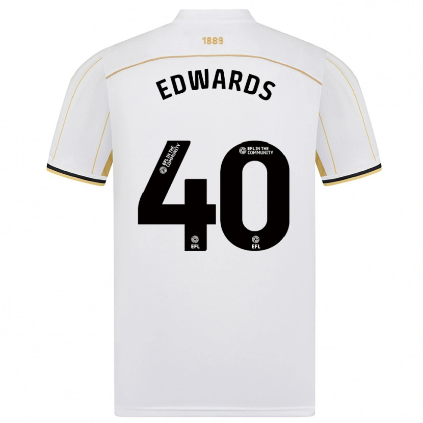 Danxen Mænd Liv Edwards #40 Hvid Guld Udebane Spillertrøjer 2025/26 Trøje T-Shirt