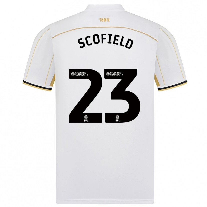 Danxen Mænd Connie Scofield #23 Hvid Guld Udebane Spillertrøjer 2025/26 Trøje T-Shirt