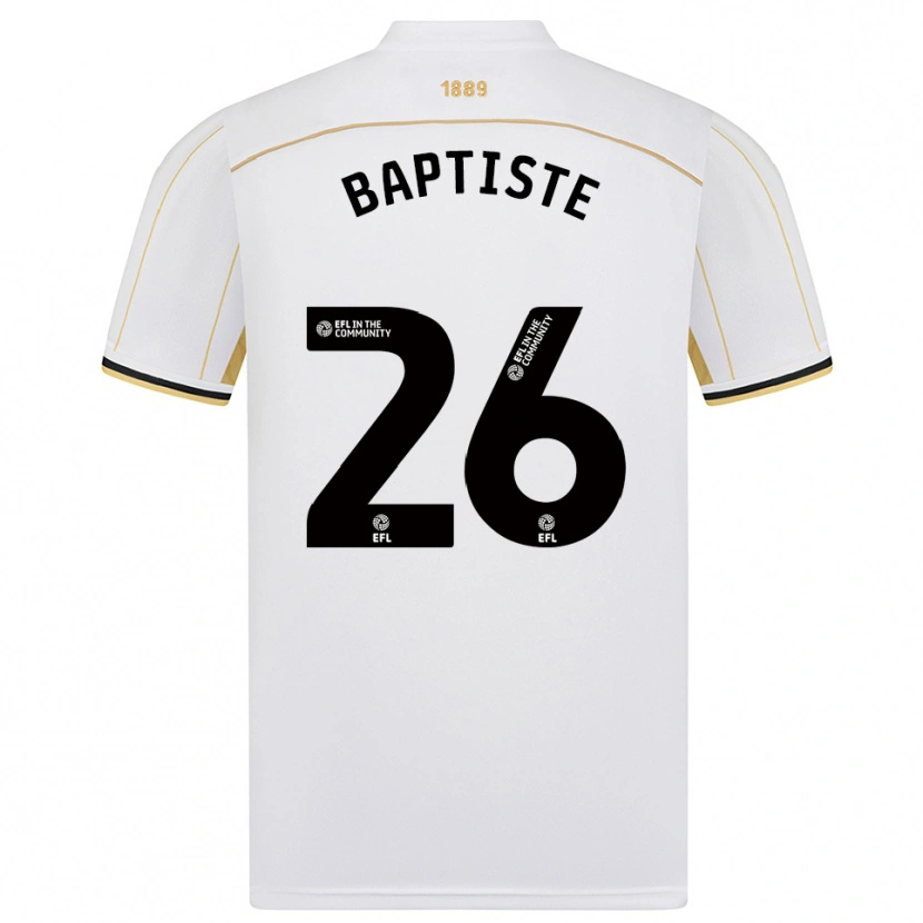 Danxen Mænd Jamal Baptiste #26 Hvid Guld Udebane Spillertrøjer 2025/26 Trøje T-Shirt