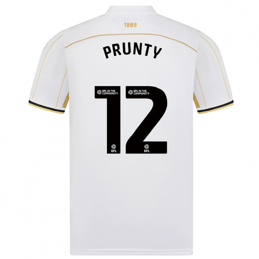 Danxen Mænd Jayden Prunty #12 Hvid Guld Udebane Spillertrøjer 2025/26 Trøje T-Shirt