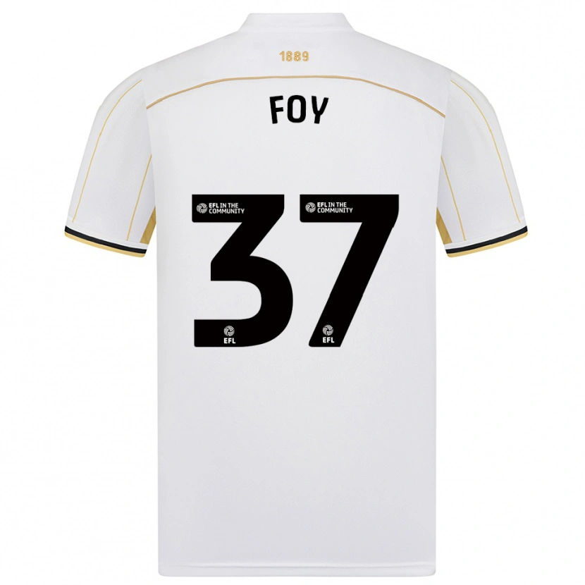 Danxen Mænd Grace Foy #37 Hvid Guld Udebane Spillertrøjer 2025/26 Trøje T-Shirt
