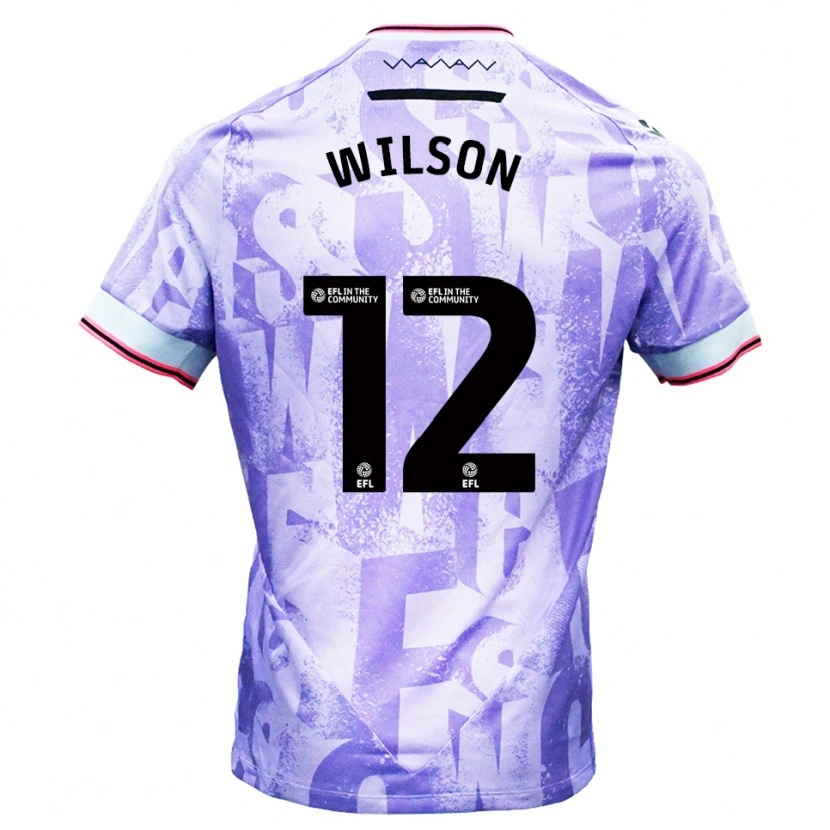Danxen Mænd Ryan Wilson #12 Lilla Hvid Udebane Spillertrøjer 2025/26 Trøje T-Shirt