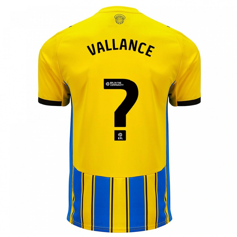 Danxen Mænd Jake Vallance #0 Blå Gul Udebane Spillertrøjer 2025/26 Trøje T-Shirt