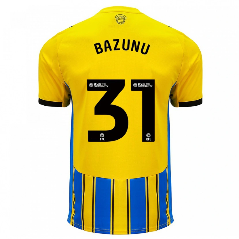 Danxen Mænd Gavin Bazunu #31 Blå Gul Udebane Spillertrøjer 2025/26 Trøje T-Shirt