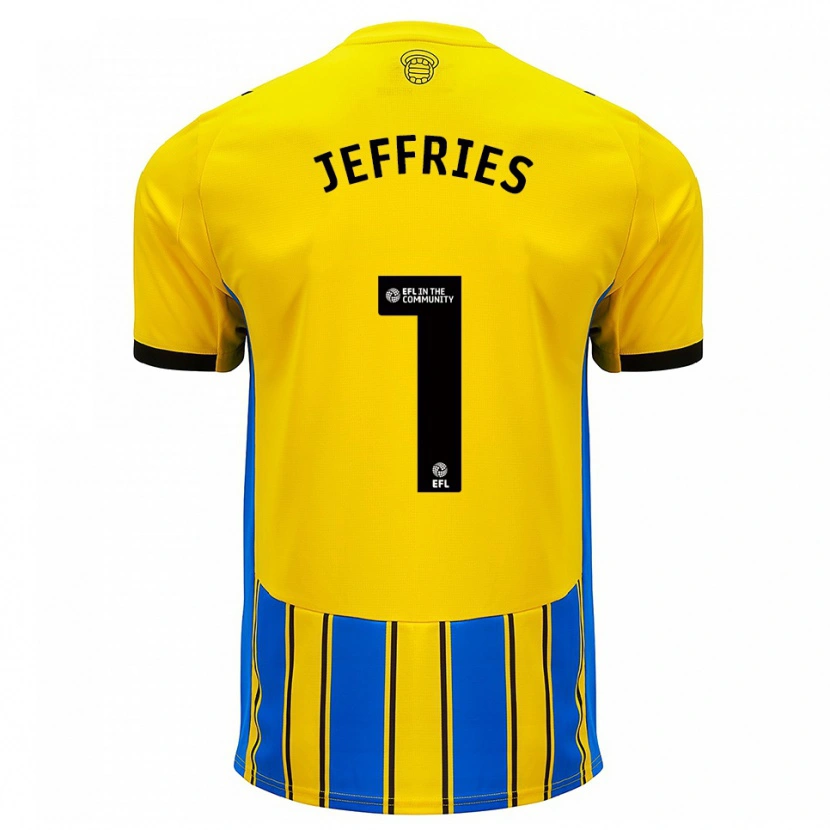 Danxen Mænd Josh Jeffries #1 Blå Gul Udebane Spillertrøjer 2025/26 Trøje T-Shirt
