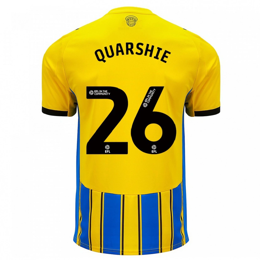 Danxen Mænd Joshua Quarshie #26 Blå Gul Udebane Spillertrøjer 2025/26 Trøje T-Shirt