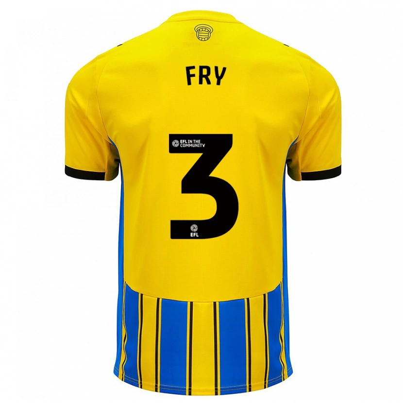 Danxen Mænd Max Fry #3 Blå Gul Udebane Spillertrøjer 2025/26 Trøje T-Shirt