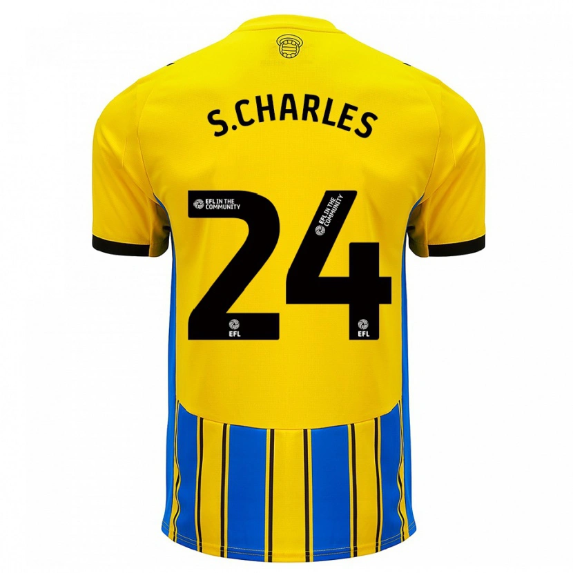 Danxen Mænd Shea Charles #24 Blå Gul Udebane Spillertrøjer 2025/26 Trøje T-Shirt