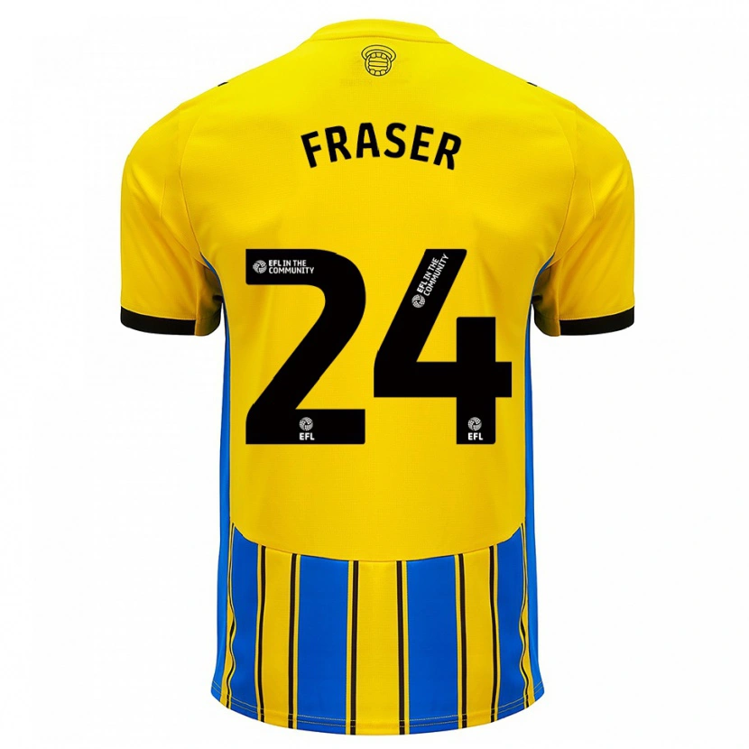 Danxen Mænd Ryan Fraser #24 Blå Gul Udebane Spillertrøjer 2025/26 Trøje T-Shirt