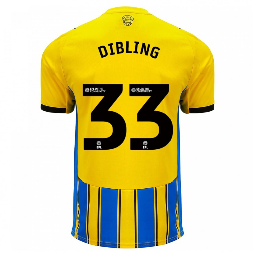 Danxen Mænd Tyler Dibling #33 Blå Gul Udebane Spillertrøjer 2025/26 Trøje T-Shirt