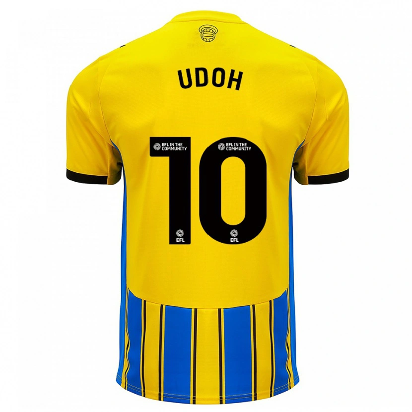 Danxen Mænd Victor Udoh #10 Blå Gul Udebane Spillertrøjer 2025/26 Trøje T-Shirt