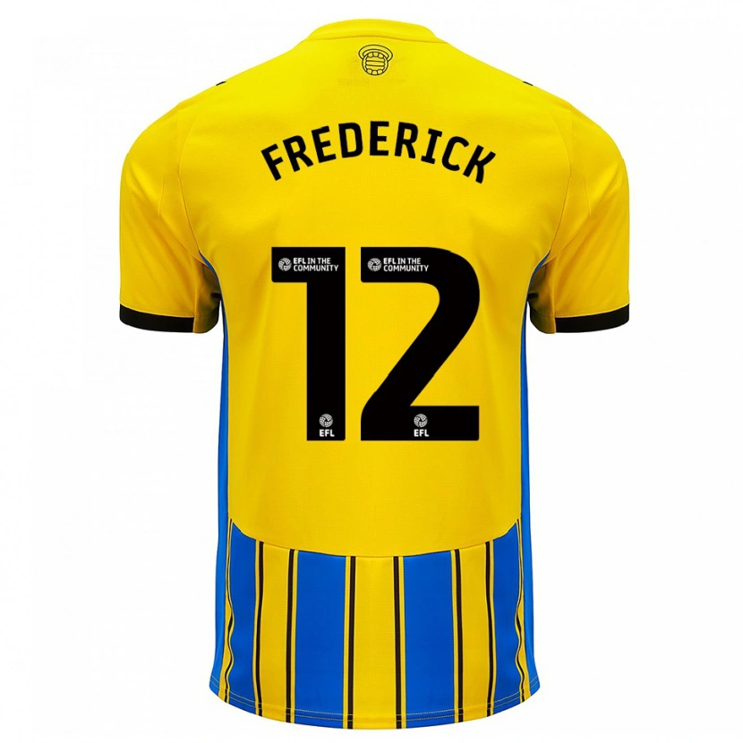 Danxen Mænd Cameron Frederick #12 Blå Gul Udebane Spillertrøjer 2025/26 Trøje T-Shirt