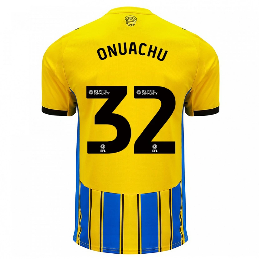 Danxen Mænd Paul Onuachu #32 Blå Gul Udebane Spillertrøjer 2025/26 Trøje T-Shirt