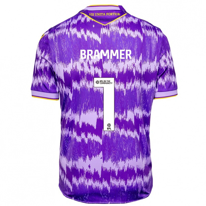 Danxen Mænd Ruben Brammer #1 Lilla Gul Udebane Spillertrøjer 2025/26 Trøje T-Shirt