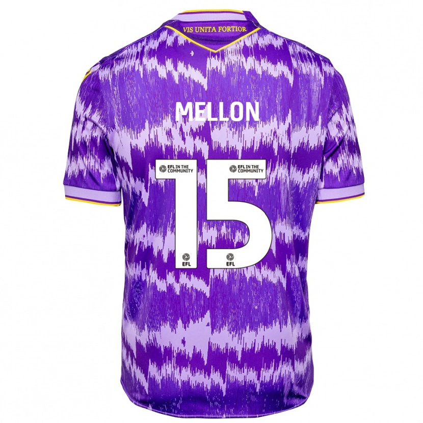 Danxen Mænd Luke Mellon #15 Lilla Gul Udebane Spillertrøjer 2025/26 Trøje T-Shirt