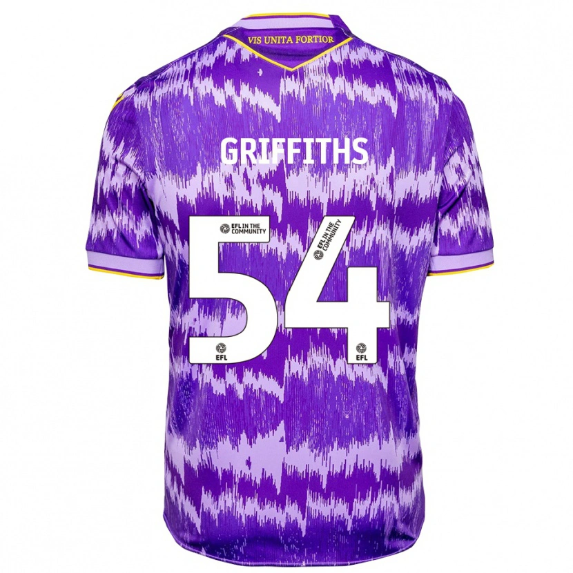 Danxen Mænd Jack Griffiths #54 Lilla Gul Udebane Spillertrøjer 2025/26 Trøje T-Shirt