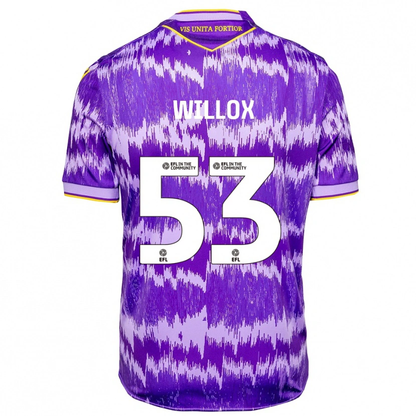 Danxen Mænd Kieron Willox #53 Lilla Gul Udebane Spillertrøjer 2025/26 Trøje T-Shirt