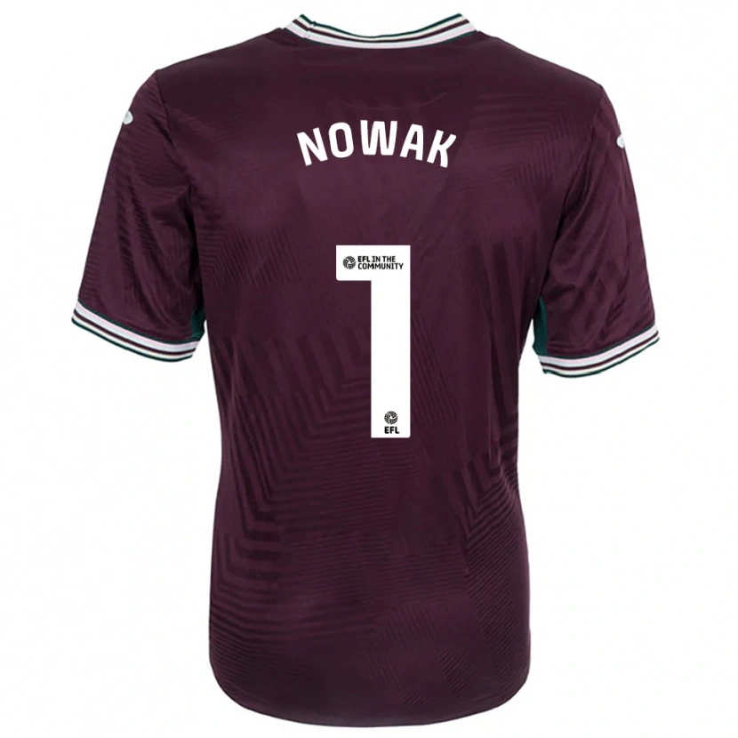 Danxen Mænd Jakub Nowak #1 Rust Rød Hvid Udebane Spillertrøjer 2025/26 Trøje T-Shirt