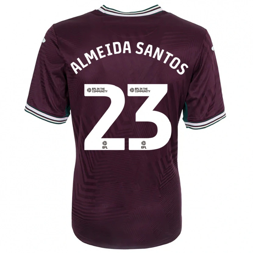 Danxen Mænd Ricardo Santos #23 Rust Rød Hvid Udebane Spillertrøjer 2025/26 Trøje T-Shirt