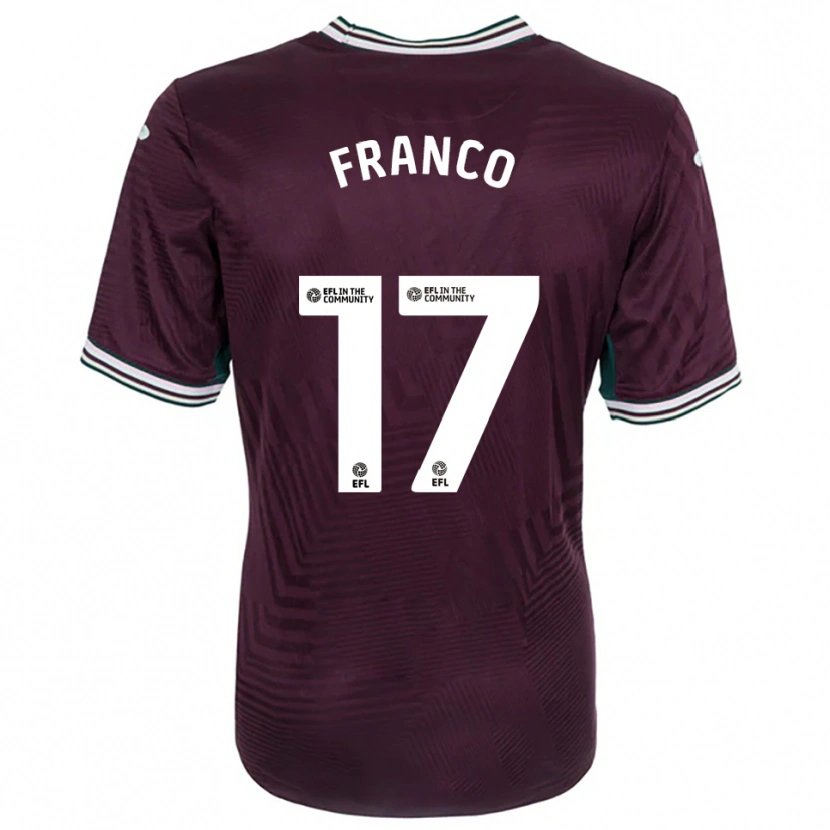 Danxen Mænd Gonçalo Franco #17 Rust Rød Hvid Udebane Spillertrøjer 2025/26 Trøje T-Shirt