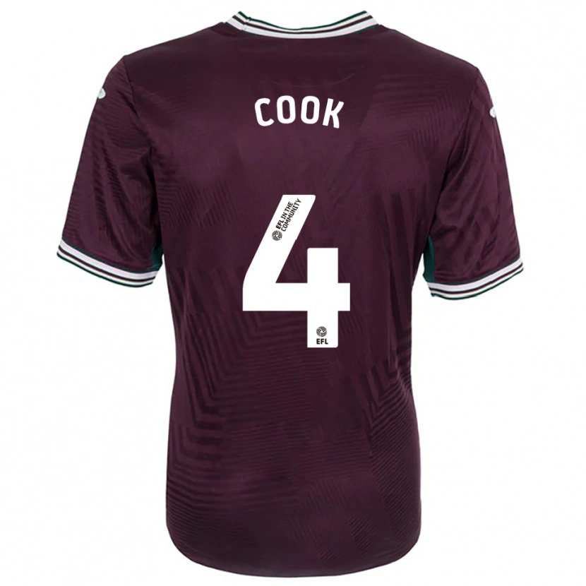 Danxen Mænd Jacob Cook #4 Rust Rød Hvid Udebane Spillertrøjer 2025/26 Trøje T-Shirt