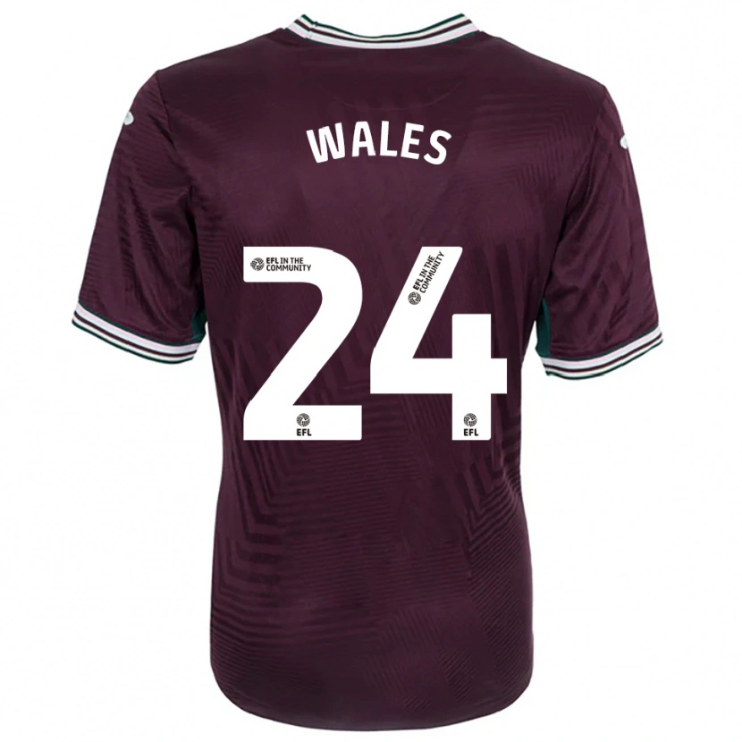 Danxen Mænd Bobby Wales #24 Rust Rød Hvid Udebane Spillertrøjer 2025/26 Trøje T-Shirt