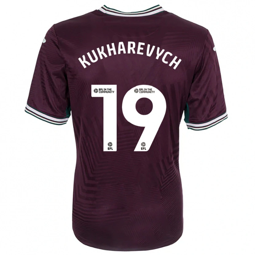 Danxen Mænd Mykola Kukharevych #19 Rust Rød Hvid Udebane Spillertrøjer 2025/26 Trøje T-Shirt