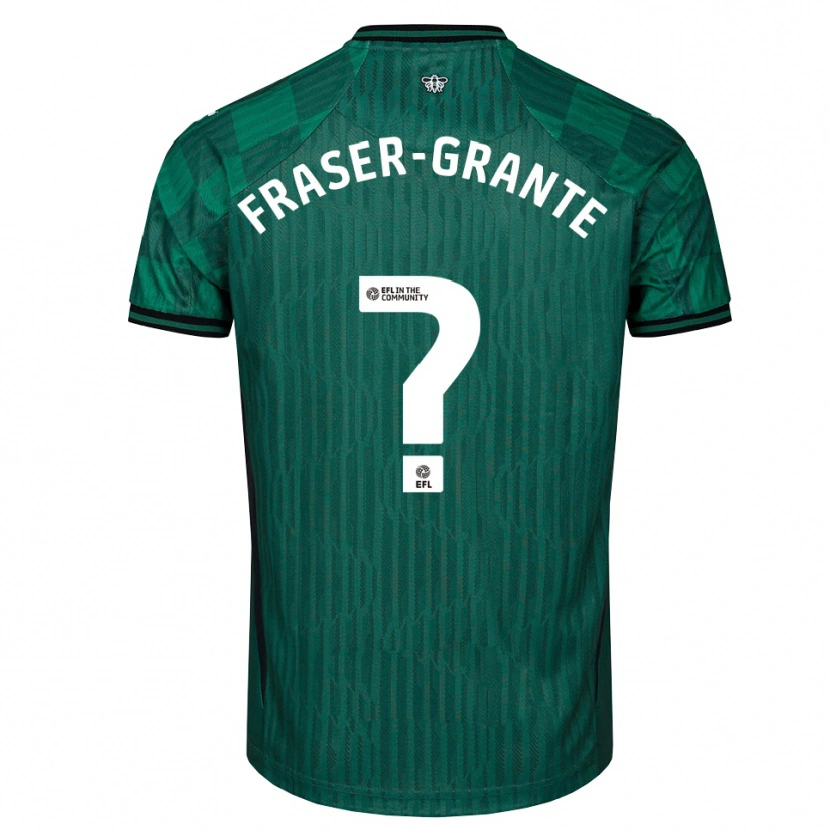 Danxen Mænd Zak Fraser-Grante #0 Grøn Sort Udebane Spillertrøjer 2025/26 Trøje T-Shirt