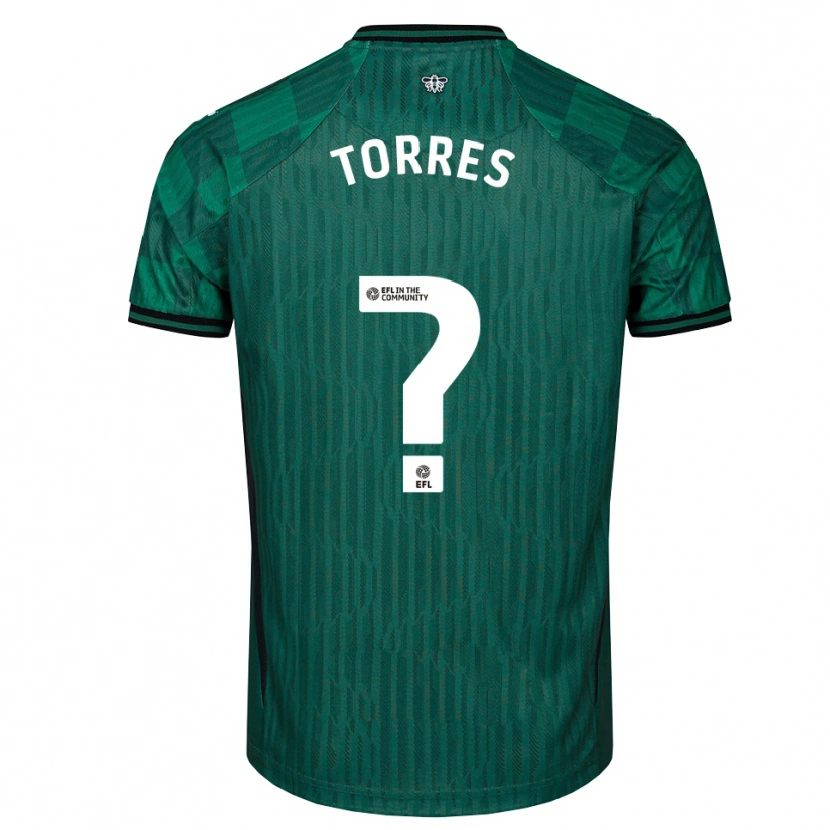 Danxen Mænd Laken Torres #0 Grøn Sort Udebane Spillertrøjer 2025/26 Trøje T-Shirt