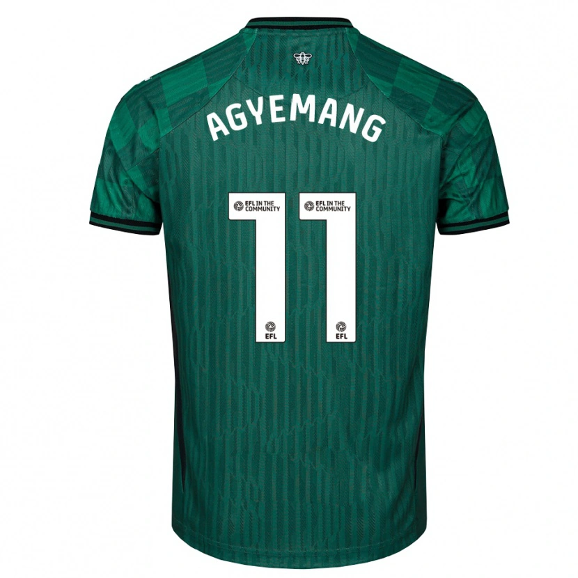 Danxen Mænd Michelle Agyemang #11 Grøn Sort Udebane Spillertrøjer 2025/26 Trøje T-Shirt