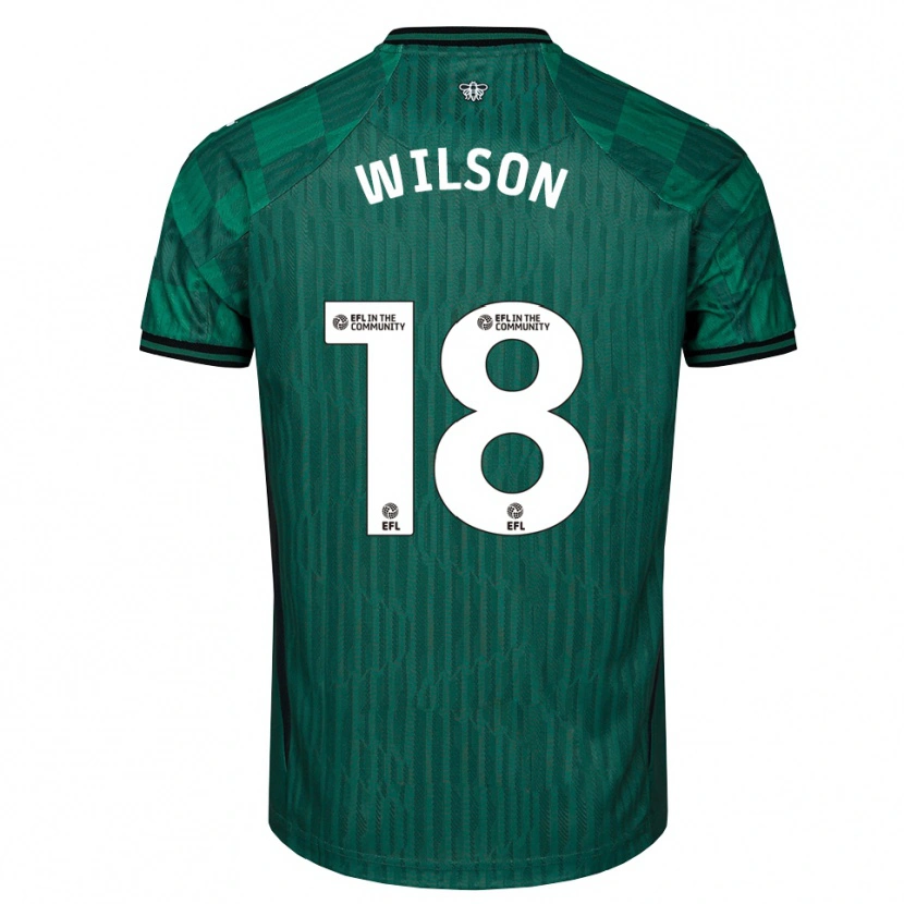 Danxen Mænd Poppy Wilson #18 Grøn Sort Udebane Spillertrøjer 2025/26 Trøje T-Shirt