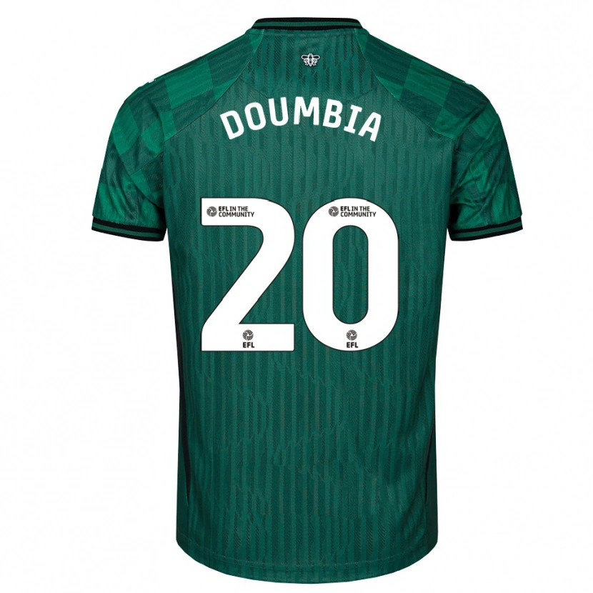 Danxen Mænd Mamadou Doumbia #20 Grøn Sort Udebane Spillertrøjer 2025/26 Trøje T-Shirt