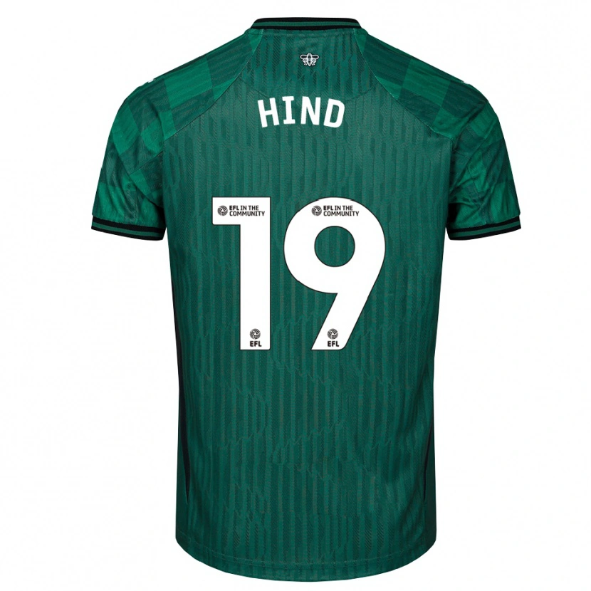 Danxen Mænd Daisy Hind #19 Grøn Sort Udebane Spillertrøjer 2025/26 Trøje T-Shirt