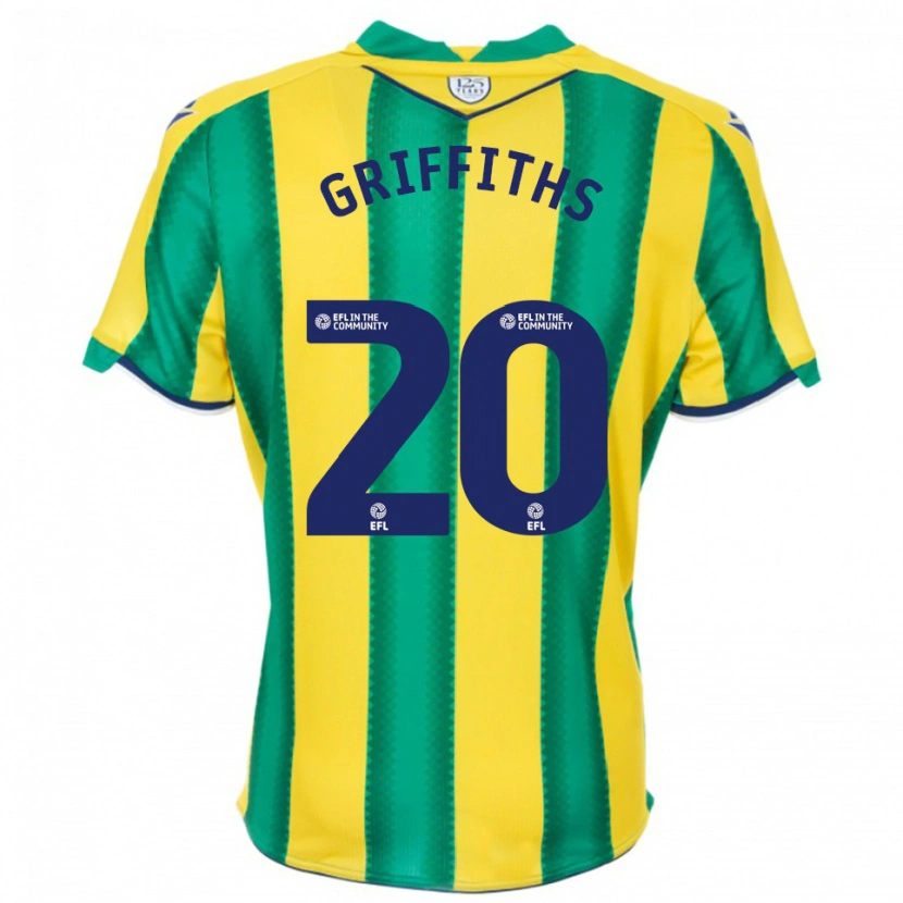 Danxen Mænd Josh Griffiths #20 Gul Grøn Udebane Spillertrøjer 2025/26 Trøje T-Shirt
